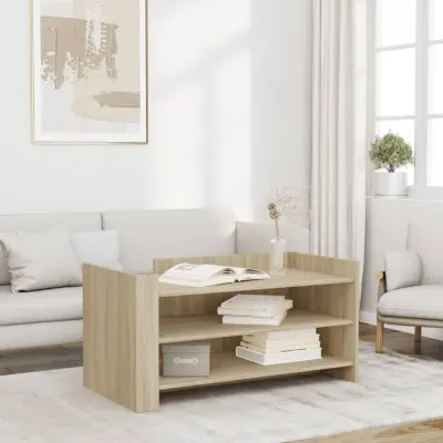 The Living Store Klubska mizica sonoma hrast 100x50x50 inženirski les - Klubska Mizica