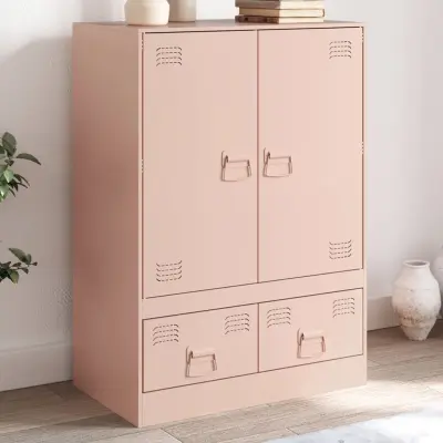 The Living Store Visoka omarica roza 67x39x95 cm jeklo - Visoka Omarica