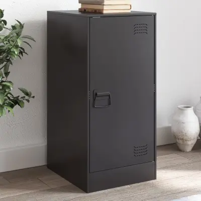 The Living Store Komoda črna 34,5x39x73 cm jeklo - Komoda