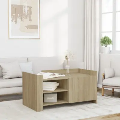 The Living Store Klubska mizica sonoma hrast 100x50x50 inženirski les - Klubska Mizica