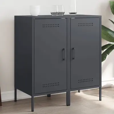 The Living Store Komoda 2 kosa antracit 36x39x79 cm hladno valjano jeklo - Komoda