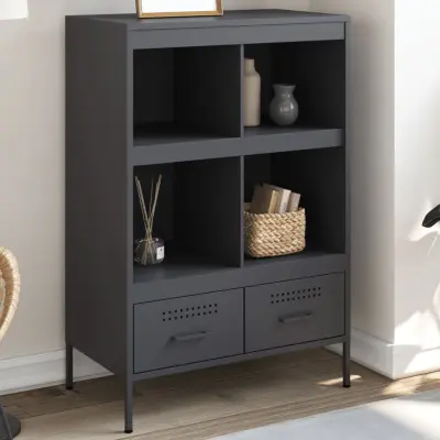 The Living Store Visoka omara antracit 68x39x101,5 cm hladno valjano jeklo - Visoka Omara