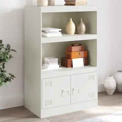 The Living Store Komoda bela 67x39x107 cm jeklo - Komoda