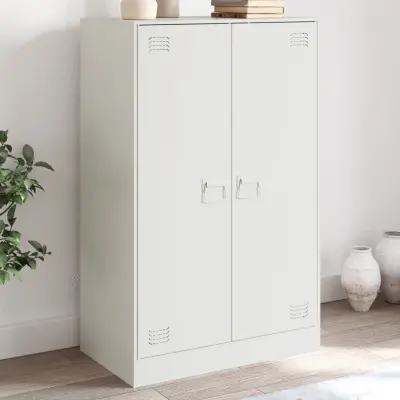 The Living Store Komoda bela 67x39x107 cm jeklo - Komoda