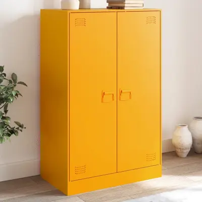 The Living Store Komoda gorčično rumena 67x39x107 cm jeklo - Komoda