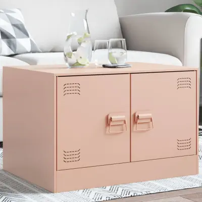 The Living Store Klubska mizica roza 67x50x44 cm jeklo - Klubska Mizica