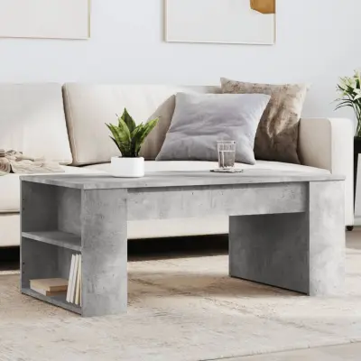 The Living Store Klubska mizica betonsko siva 102x55x42 cm inženirski les - Klubska Mizica
