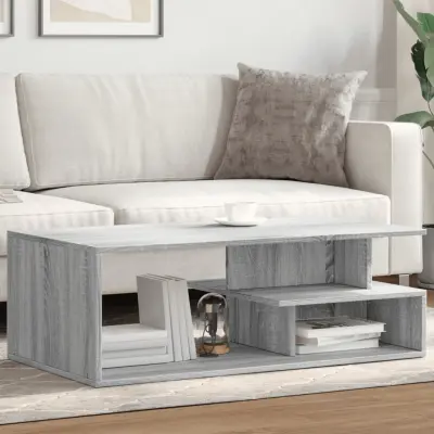 The Living Store Klubska mizica siva sonoma 102x55x35 cm inženirski les - Klubska Mizica