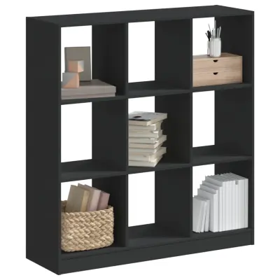 The Living Store Knjižna omara črna 102x32x108 cm inženirski les - Knjižna Omara