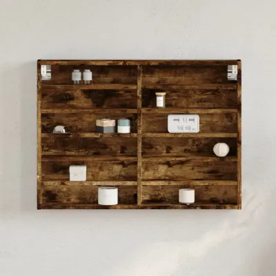 The Living Store Vitrina dimljeni hrast 80x8,5x58 cm inženirski les - Vitrina