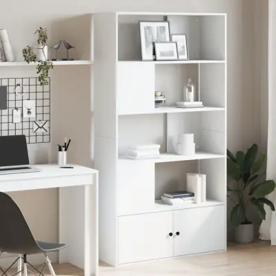 The Living Store Knjižna omara bela 100x36x189 cm inženirski les - Knjižna Omara