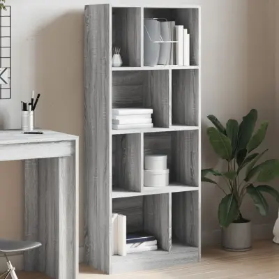 The Living Store Knjižna omara siva sonoma 57x28,5x141 cm inženirski les - Knjižna Omara