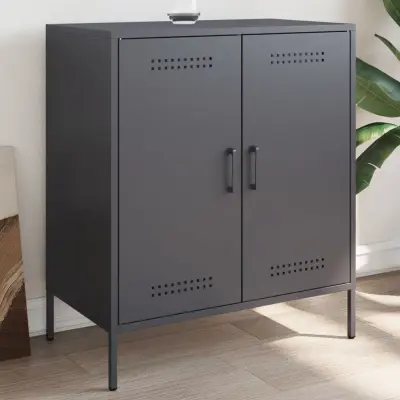 The Living Store Komoda antracitna 68x39x79 cm jeklo - Komoda