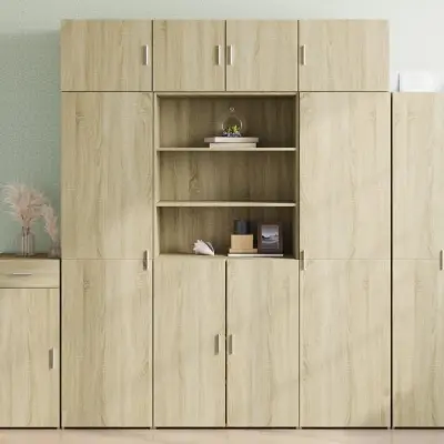 The Living Store Visoka omara sonoma hrast 80x42,5x185 cm inženirski les - Visoka Omarica