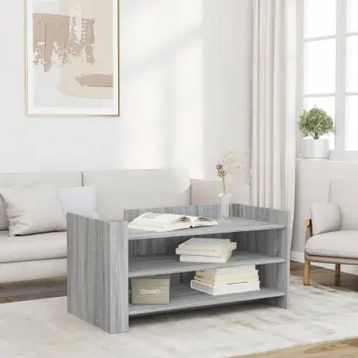 The Living Store Klubska mizica siva sonoma 100x50x50 cm inženirski les - Klubska Mizica