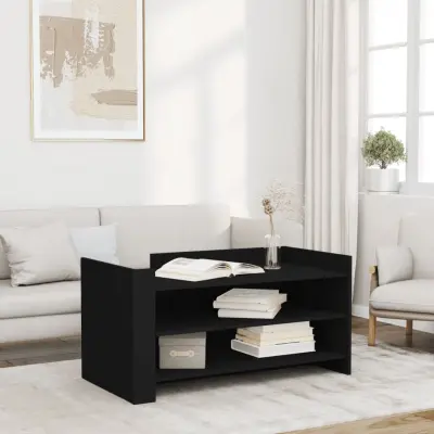 The Living Store Klubska mizica črna 100x50x50 cm inženirski les - Klubska Mizica