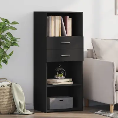 The Living Store Visoka omara črna 50x42,5x124 cm inženirski les - Visoka Omara