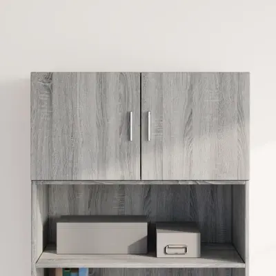 The Living Store Stenska omarica siva sonoma 80x42,5x40 cm inženirski les - Stenska Omarica