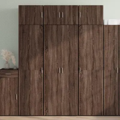 The Living Store Visoka omara rjavi hrast 70x42,5x185 cm inženirski les - Visoka Omarica