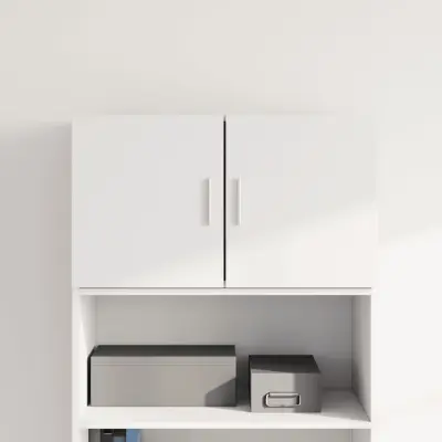 The Living Store Stenska omarica bela 70x42,5x40 cm inženirski les - Stenska Omarica