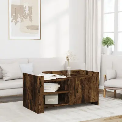 The Living Store Klubska mizica dimljeni hrast 100x50x50 cm inženirski les - Klubska Mizica