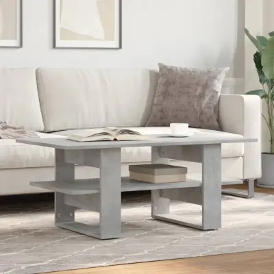 The Living Store Klubska mizica betonsko siva 102x55x42 cm inženirski les - Klubska Mizica