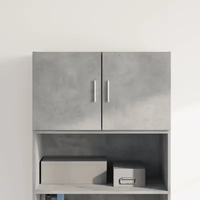 The Living Store Stenska omarica betonsko siva 70x42,5x40 cm inženirski les - Stenska Omarica