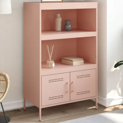 The Living Store Visoka omara roza 68x39x113 cm jeklo - Visoka Omara