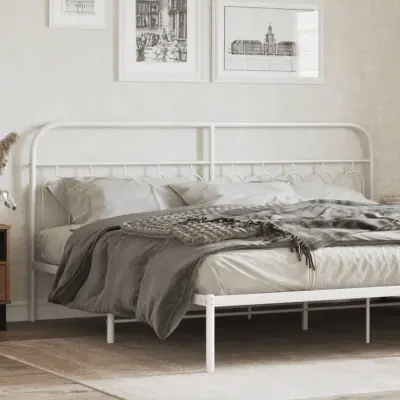 The Living Store Kovinsko vzglavje belo 200 cm - Vzglavje