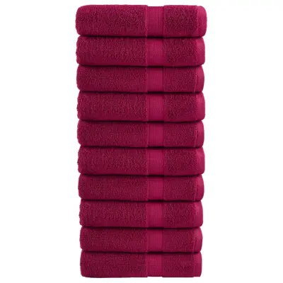 The Living Store Premium kopalne brisače SOLUND 10 kos bordo 100x150 cm 600 g/m2 - Kopalna Brisača
