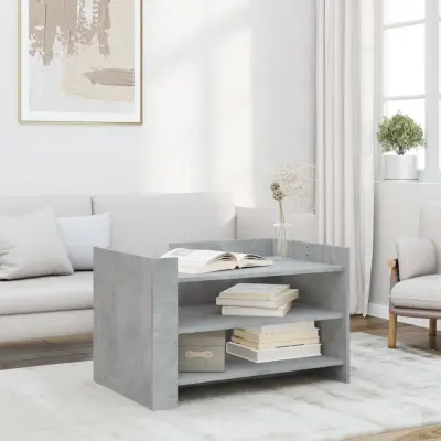 The Living Store Klubska mizica betonsko siva 80x50x50 cm inženirski les - Klubska Mizica
