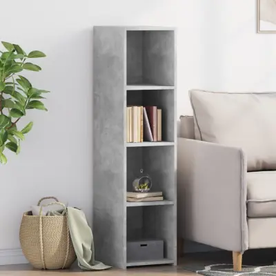 The Living Store Visoka omara betonsko siva 30x41x124 cm inženirski les - Visoka Omara