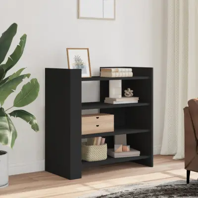The Living Store Komoda črna 73,5x35x75 cm inženirski les - Komoda