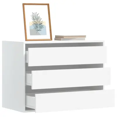 The Living Store Kotni predalnik bel 80x41x58 cm inženirski les - Predalnik