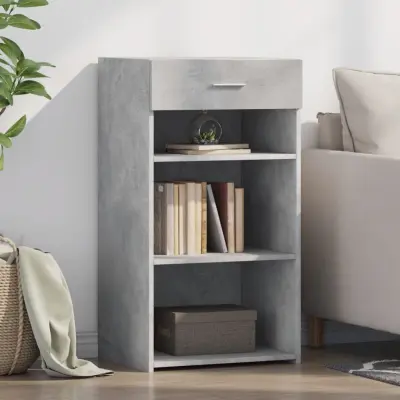 The Living Store Komoda betonsko siva 50x42,5x93 cm inženirski les - Komoda