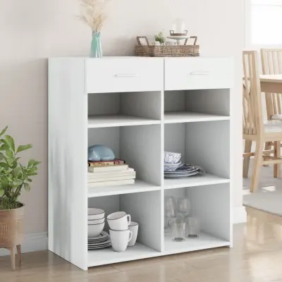 The Living Store Komoda bela 80x42,5x93 cm inženirski les - Komoda