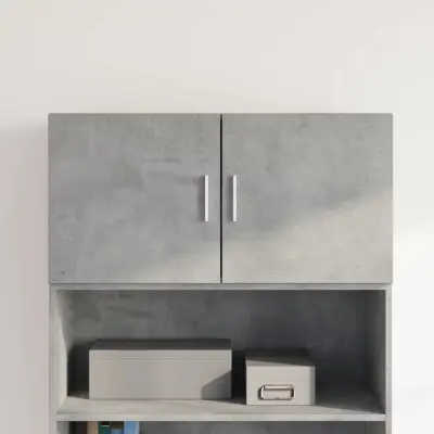 The Living Store Stenska omarica betonsko siva 80x42,5x40 cm inženirski les - Stenska Omarica