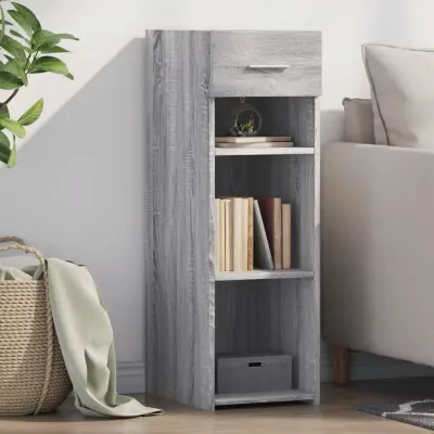 The Living Store Komoda siva sonoma 30x42,5x93 cm inženirski les - Komoda