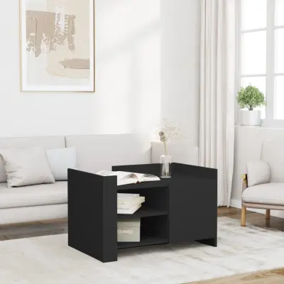 The Living Store Klubska mizica črna 80x50x50 inženirski les - Klubska Mizica
