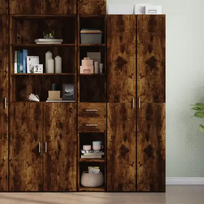 The Living Store Visoka omara dimljeni hrast 30x42,5x185 cm inženirski les - Visoka Omara