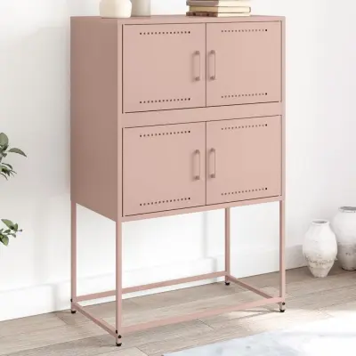 The Living Store Komoda roza 68,5x38,5x107 cm jeklo - Komoda