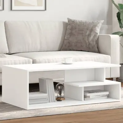 The Living Store Klubska mizica bela 102x55x35 cm inženirski les - Klubska Mizica