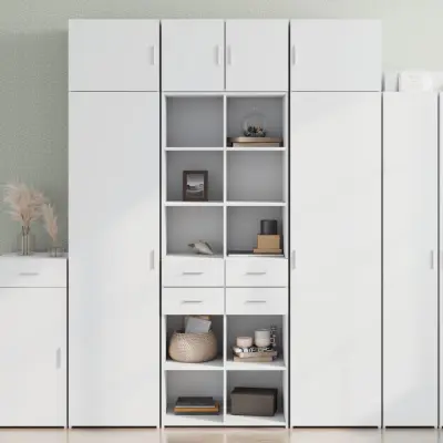 The Living Store Visoka omara bela 70x42,5x185 cm inženirski les - Visoka Omarica