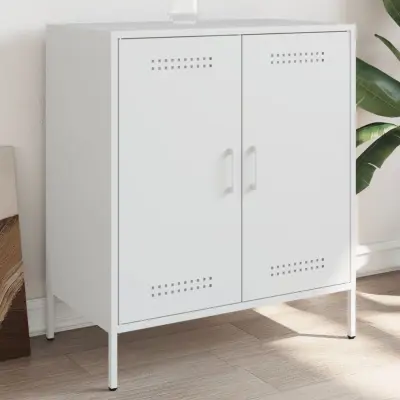 The Living Store Komoda bela 68x39x79 cm jeklo - Komoda