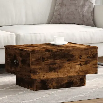 The Living Store Klubska mizica dimljeni hrast 60x45x31 cm inženirski les - Klubska Mizica