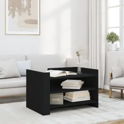 The Living Store Klubska mizica črna 80x50x50 inženirski les - Klubska Mizica
