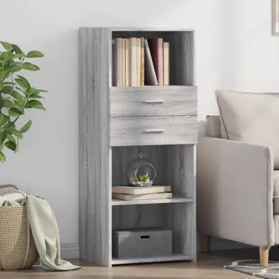 The Living Store Visoka omara siva sonoma 50x42,5x124 cm inženirski les - Visoka Omara