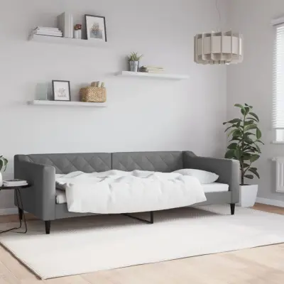 The Living Store Raztegljiva postelja temno siva 90x200 cm blago - Raztegljiv Kavč