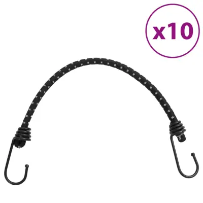 The Living Store Bungee vrv z odsevnimi trakovi in kavlji 10 kosov 46 cm - Bungee Vrv