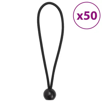 The Living Store Bungee elastične vrvi z žogico 50 kosov 21 x 0,5 cm - Bungee Vrv